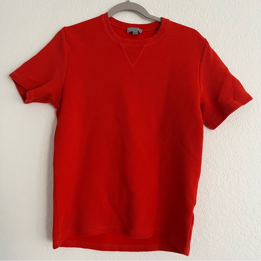 Cos waffle knit short sleeve tee orange size small  I